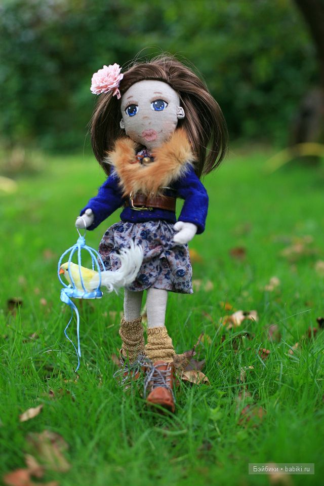 Марьяша. Авторская кукла. Ботиночки кожаные. 6 см