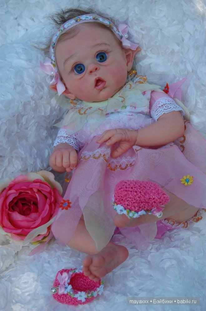 Маленькая дюймовочка Офелия и малышка реборн Бэйлей (фото 3)