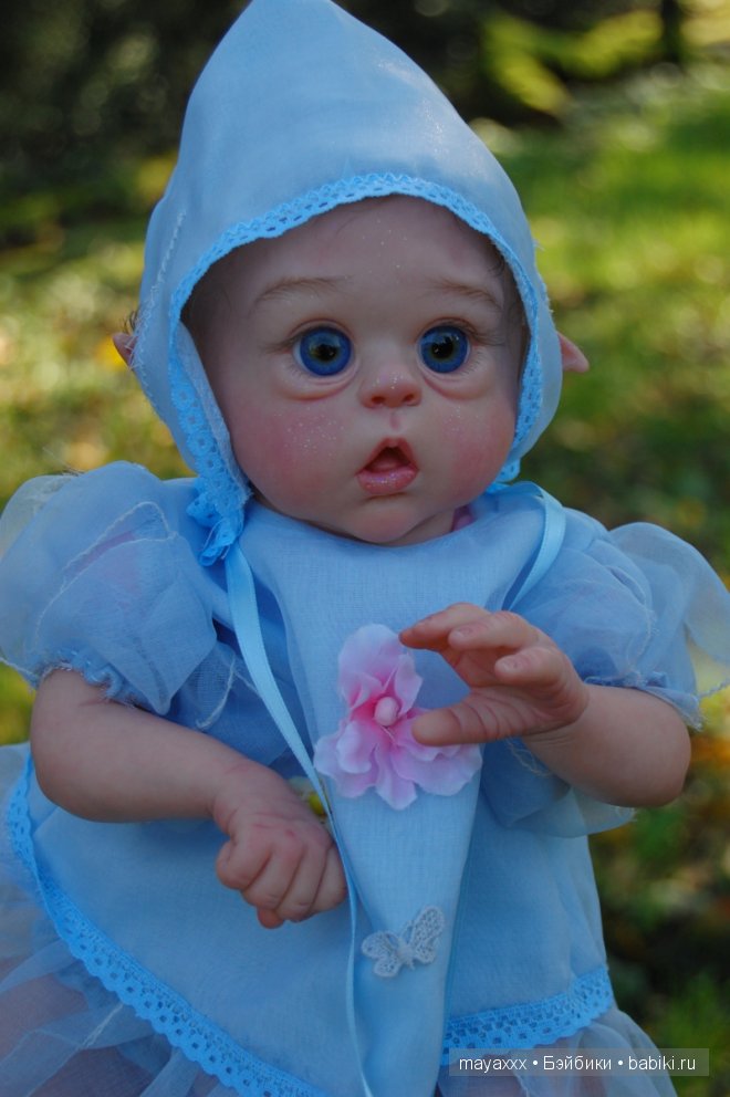 Маленькая дюймовочка Офелия и малышка реборн Бэйлей (фото 9)