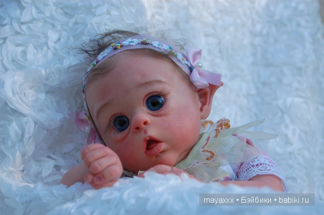 Маленькая дюймовочка Офелия и малышка реборн Бэйлей (фото 7)