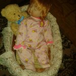 Фарфоровая кукла - малышка сплюшечка