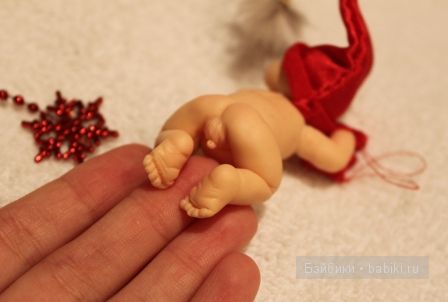 Ирина Мекко, Fimo puppen, малыш из пластики, малыш на апельсине, санта клаус, новогодний сувенир, спящий малыш Ирина Мекко, Fimo puppen, малыш из пластики, малыш на апельсине, санта клаус, новогодний сувенир, спящий малыш