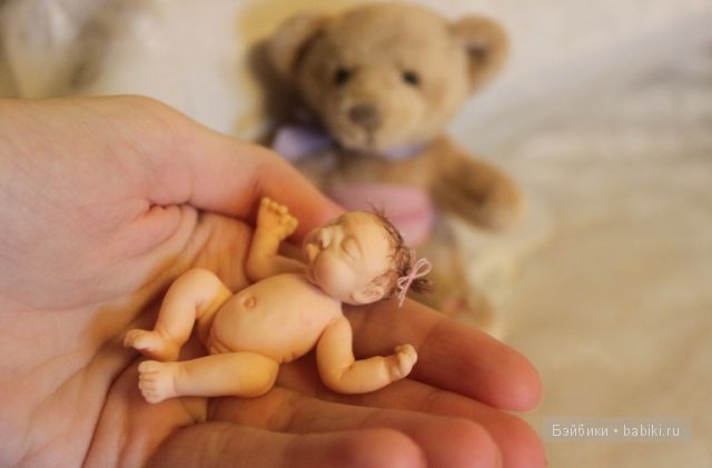 Ирина Мекко, Fimo Puppen, спящая малышка, маша и медведь