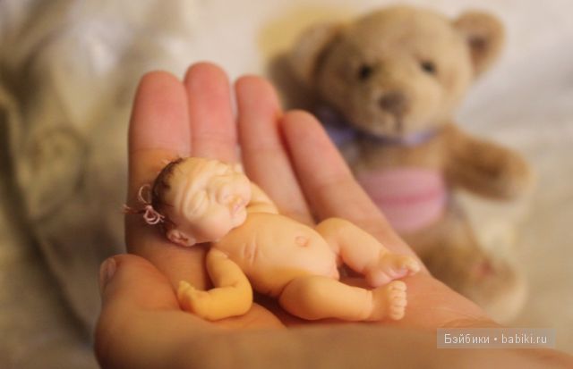 Ирина Мекко, Fimo Puppen, спящая малышка, маша и медведь