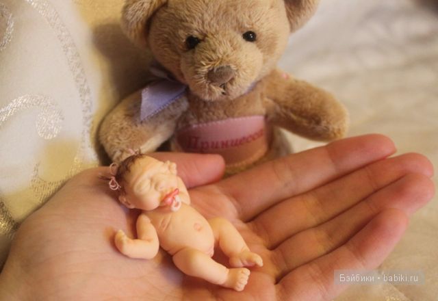 Ирина Мекко, Fimo Puppen, спящая малышка, маша и медведь