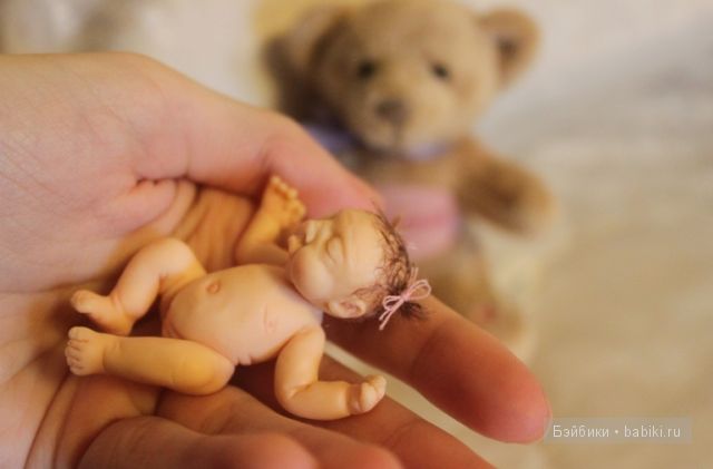 Ирина Мекко, Fimo Puppen, спящая малышка, маша и медведь