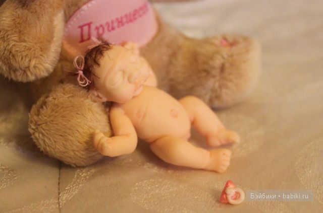 Ирина Мекко, Fimo Puppen, спящая малышка, маша и медведь