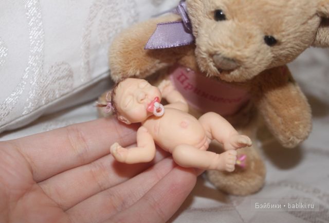 Ирина Мекко, Fimo Puppen, спящая малышка, маша и медведь