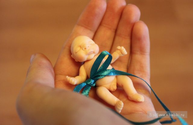 Ирина Мекко, Fimo Puppen, малыш из пластики, спящий малыш, мальчик с пальчик