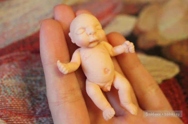 Ирина Мекко, Fimo Puppen, малыш из пластики, спящий малыш, мальчик с пальчик