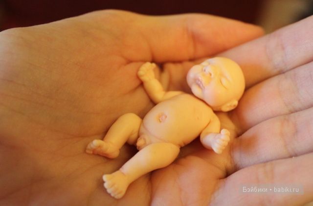 Ирина Мекко, Fimo Puppen, малыш из пластики, спящий малыш, мальчик с пальчик