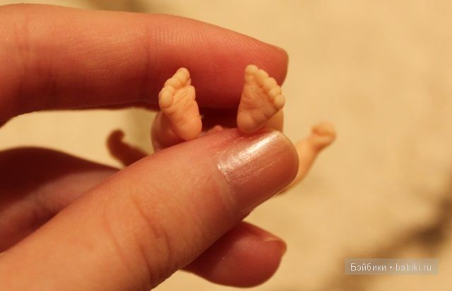 Ирина Мекко, Fimo Puppen, малыш из пластики, спящий малыш, мальчик с пальчик