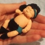 Малыш-кепка. Мини кукла ооак Ирины Мекко