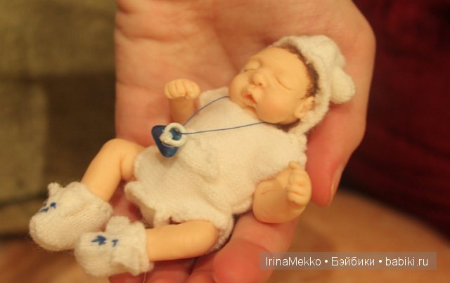 Ирина Мекко, мишка, малыш из пластики, авторская кукла, Fimo Puppen