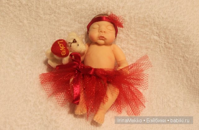 Ирина Мекко, Fimo Puppen, спящий малыш, девочка в юбочке, пачка, малыш из пластики, авторская кукла