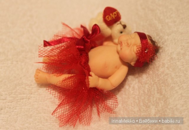 Ирина Мекко, Fimo Puppen, спящий малыш, девочка в юбочке, пачка, малыш из пластики, авторская кукла