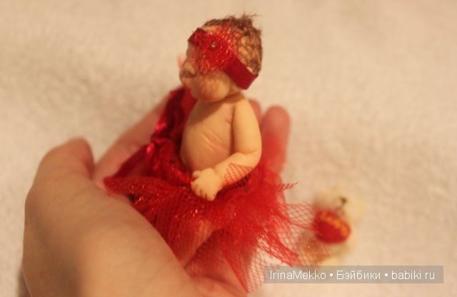 Ирина Мекко, Fimo Puppen, спящий малыш, девочка в юбочке, пачка, малыш из пластики, авторская кукла