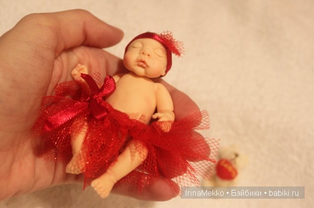 Ирина Мекко, Fimo Puppen, спящий малыш, девочка в юбочке, пачка, малыш из пластики, авторская кукла