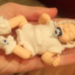 Мини кукла в носочках-мишках, ооак Ирина Мекко