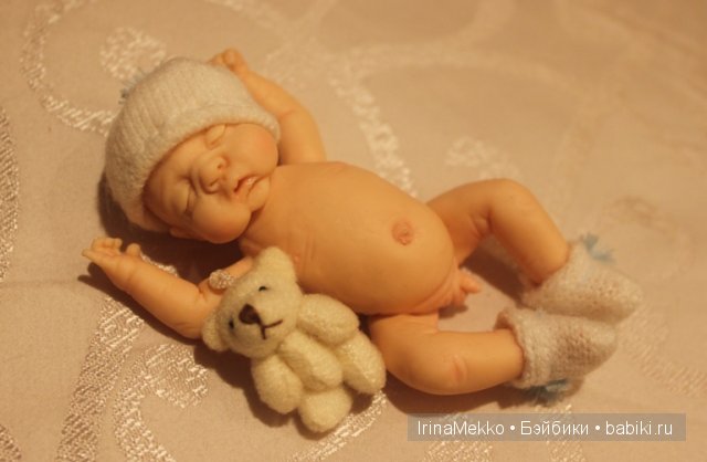 Ирина Мекко, Fimo Puppen, спящий малыш, авторская кукла, малыш из пластики