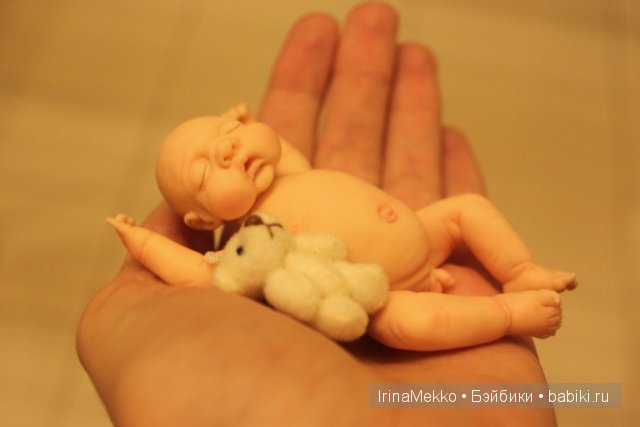 Ирина Мекко, Fimo Puppen, спящий малыш, авторская кукла, малыш из пластики