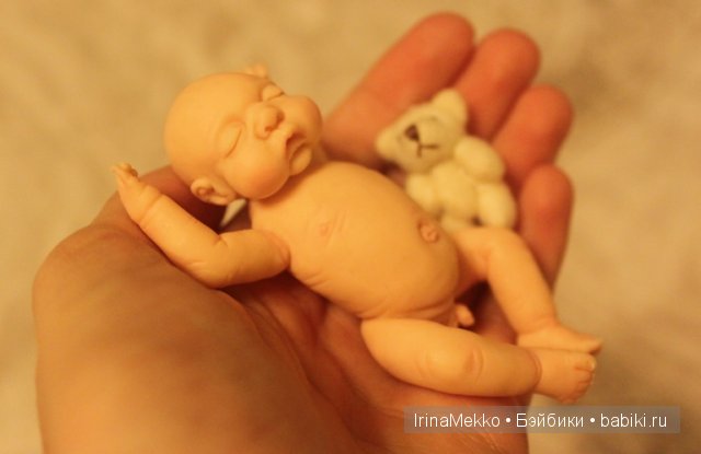 Ирина Мекко, Fimo Puppen, спящий малыш, авторская кукла, малыш из пластики