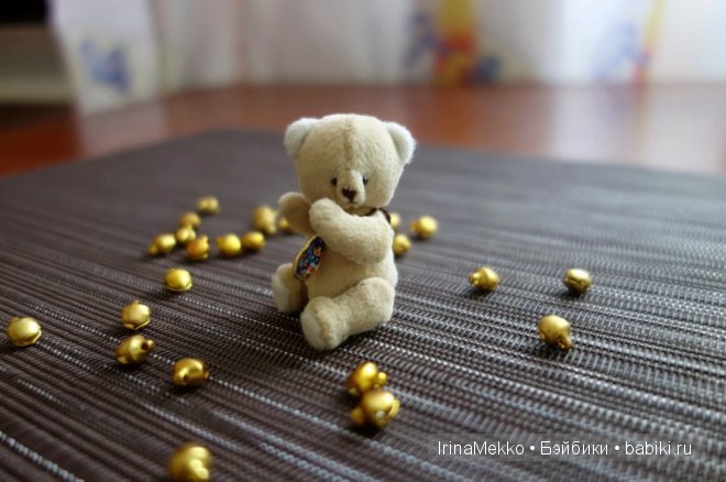 Авторская игрушка Ирины Мекко, мини медвежонок