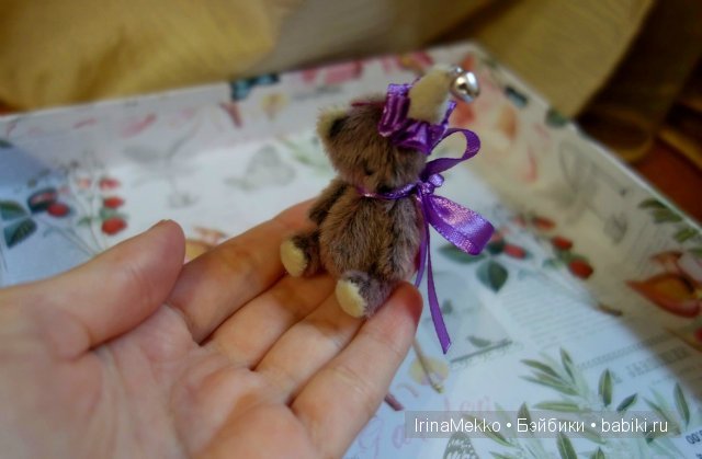 Авторская игрушка Ирины Мекко, мини медвежонок