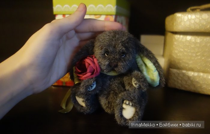 авторская игрушка Ирины Мекко, мини кролик, мини зайка