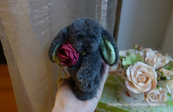 авторская игрушка Ирины Мекко, мини кролик, мини зайка