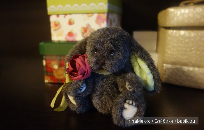 авторская игрушка Ирины Мекко, мини кролик, мини зайка
