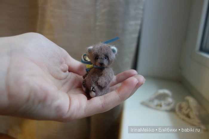 авторская игрушка Ирины Мекко, мини мишка