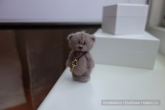 мини мишка, авторская игрушка Ирины Мекко, миниатюра, медвежонок