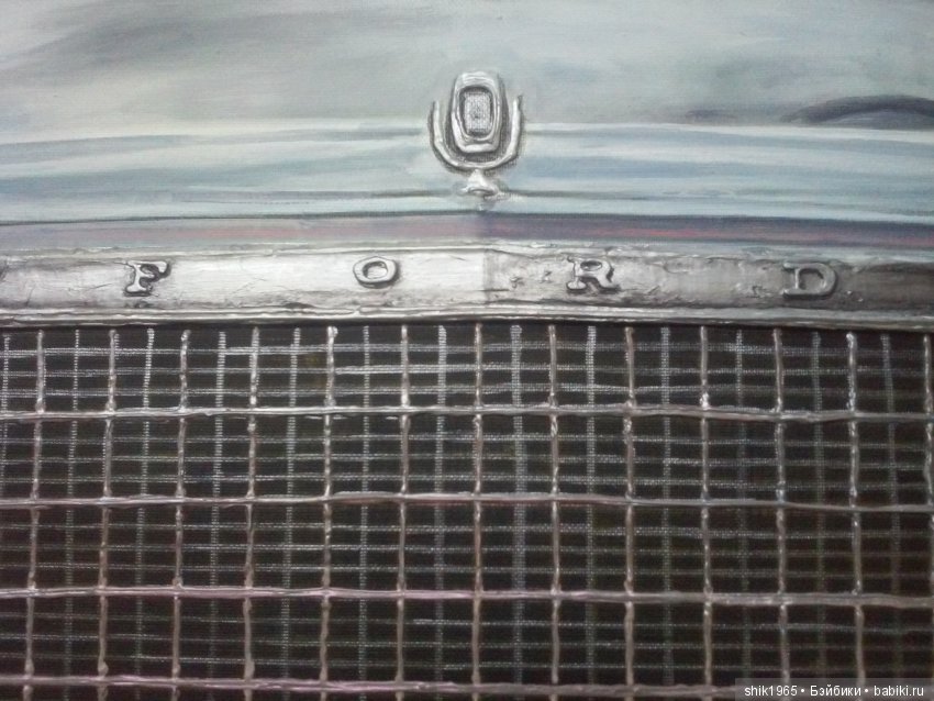 Фрагмент картины "Ford LTD". Фактурная картина. Холст. Акрил.