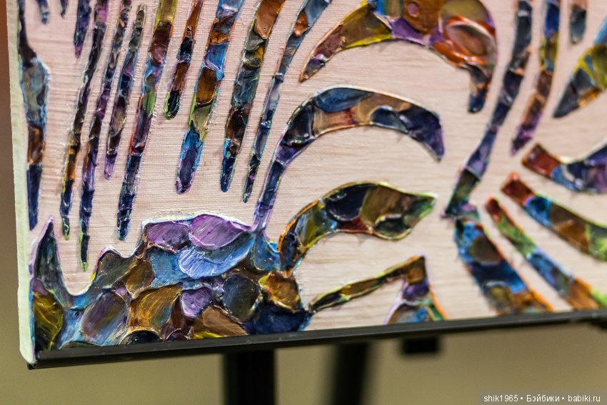 Фрагмент картины "Зебра". Фактурная картина. Холст. Акрил.