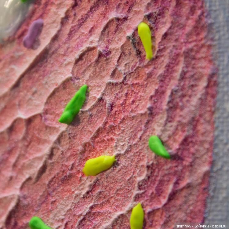 Фрагмент картины "Морожено". Фактурная картина. Холст. Акрил.