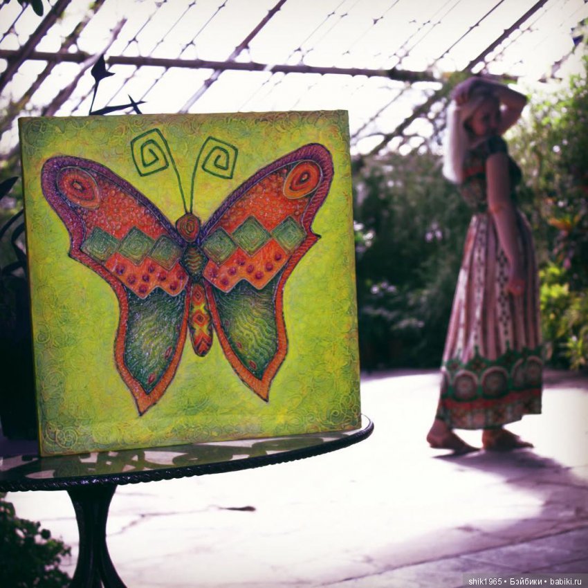 "Бабочка". Фактурная картина. Холст. Акрил.