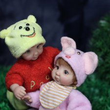 Винни Пух и Пятачок. Авторские куклы Виктории Балибок