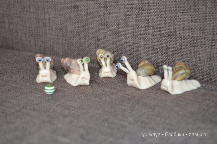 Улитки такие разные — Игрушки в смешанной технике (мех и глина): Арт (фото 7)