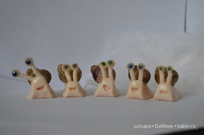 Улитки такие разные — Игрушки в смешанной технике (мех и глина): Арт