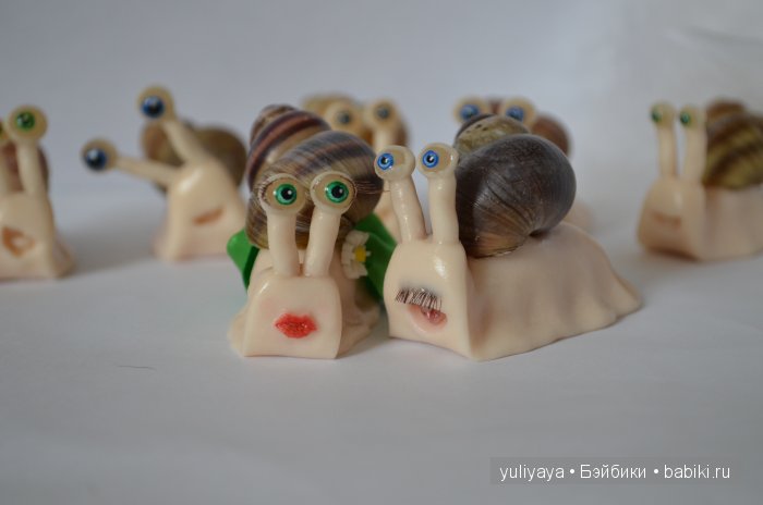 Улитки такие разные — Игрушки в смешанной технике (мех и глина): Арт