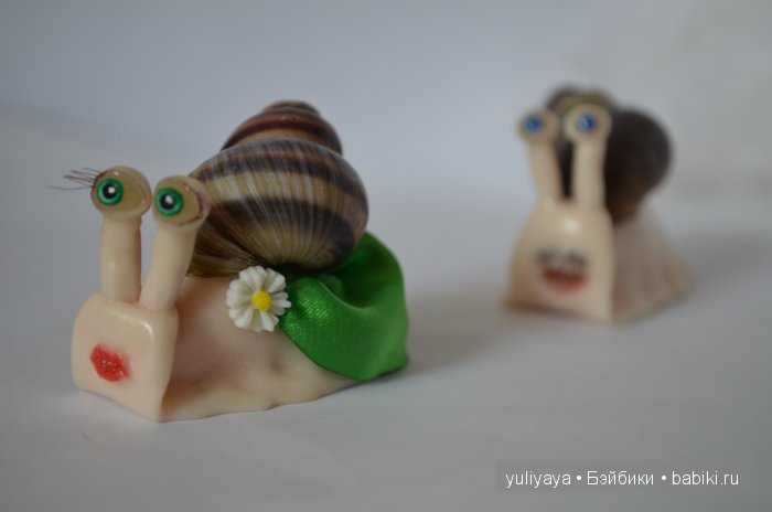 Улитки такие разные — Игрушки в смешанной технике (мех и глина): Арт (фото 3)