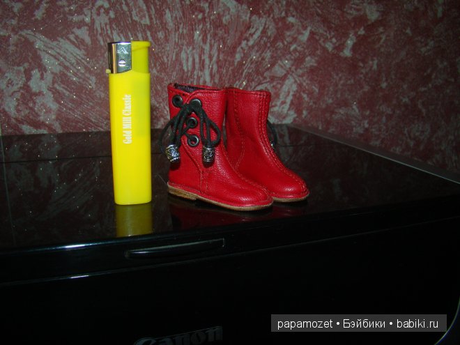 Сапожки красные на шнуровке для Бжд