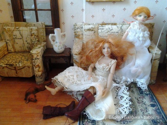 Лен приехал к Вольхе. Осторожно, эротика. Авторские куклы 1:12 Ольги Колесниковой (фото 4)