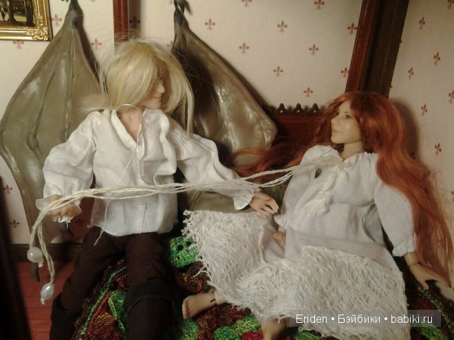 Лен приехал к Вольхе. Осторожно, эротика. Авторские куклы 1:12 Ольги Колесниковой