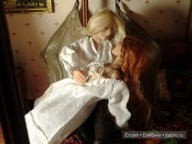 Лен приехал к Вольхе. Осторожно, эротика. Авторские куклы 1:12 Ольги Колесниковой