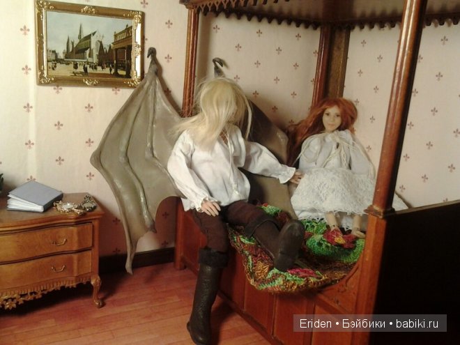 Лен приехал к Вольхе. Осторожно, эротика. Авторские куклы 1:12 Ольги Колесниковой