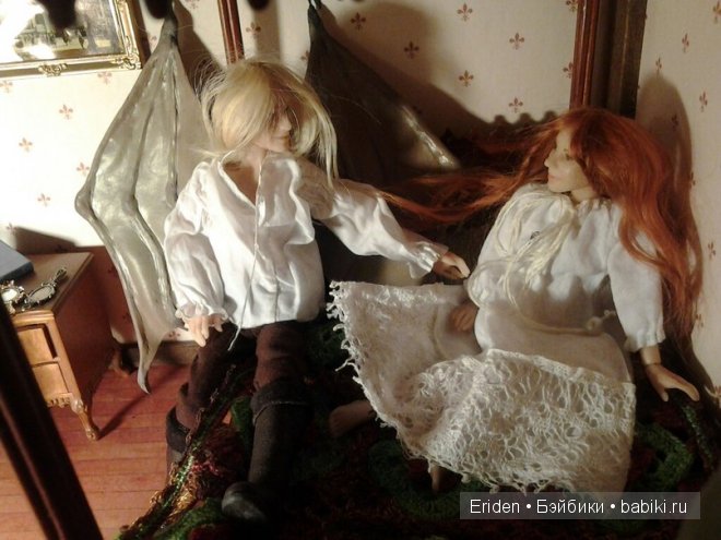 Лен приехал к Вольхе. Осторожно, эротика. Авторские куклы 1:12 Ольги Колесниковой