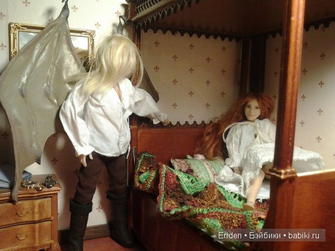 Лен приехал к Вольхе. Осторожно, эротика. Авторские куклы 1:12 Ольги Колесниковой