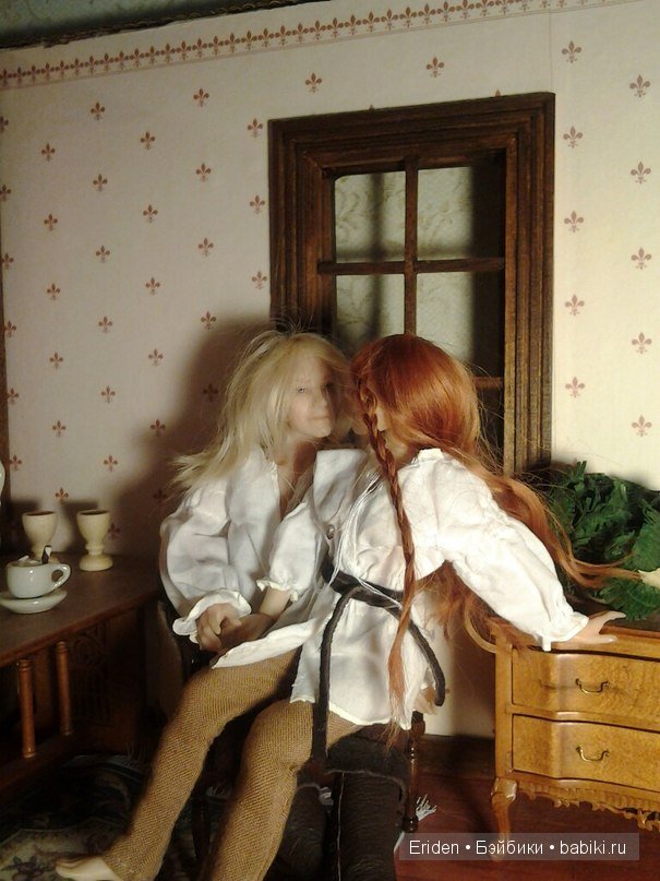 Лен приехал к Вольхе. Осторожно, эротика. Авторские куклы 1:12 Ольги Колесниковой